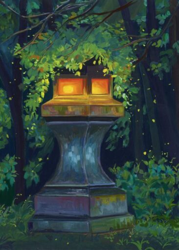 Mossy Japanese lantern by Zoe Art Garden