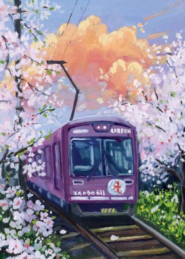 Spring train by Zoe Art Garden