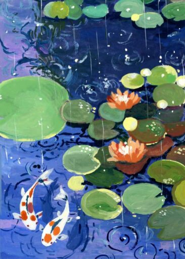 Water lily in the rain by Zoe Art Garden